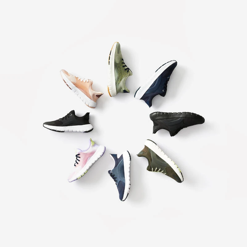 BASKETS DE MARCHE PIEDS STANDARDS FEMME-SW500.1 NOIR