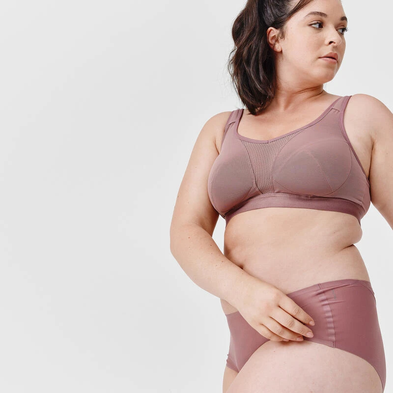 Brassière bretelles croisables maintien fort Femme - Taupe