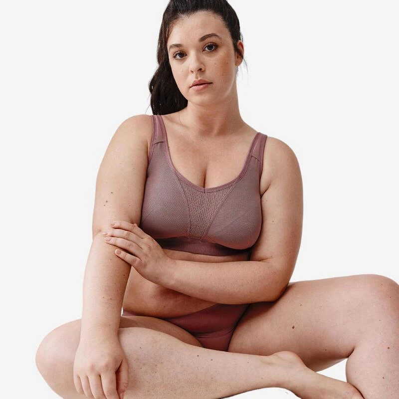 Brassière bretelles croisables maintien fort Femme - Taupe