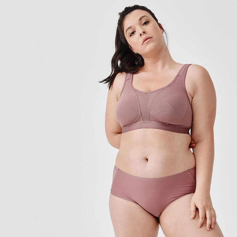 Brassière bretelles croisables maintien fort Femme - Taupe