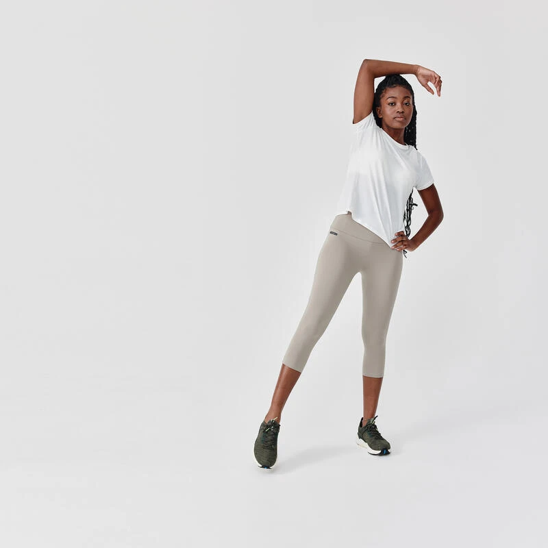 Legging court running femme - Support beige