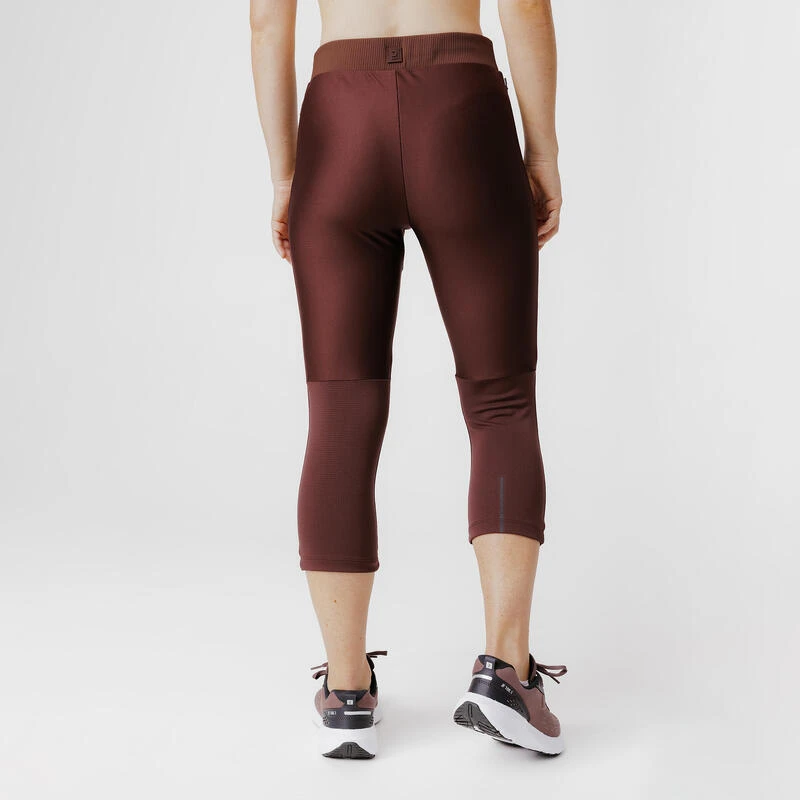 Legging court running respirant femme - Run Dry 500 marron