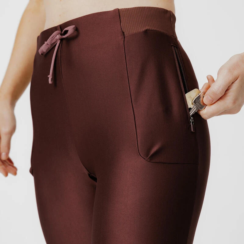 Legging court running respirant femme - Run Dry 500 marron