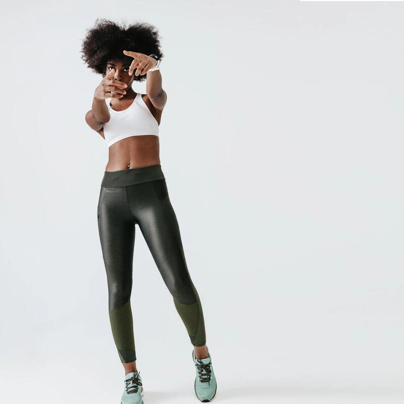 Legging long running respirant femme - Dry+ Feel kaki