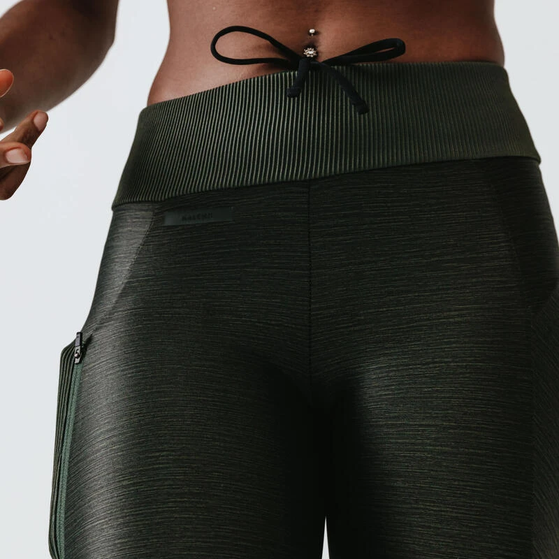 Legging long running respirant femme - Dry+ Feel kaki