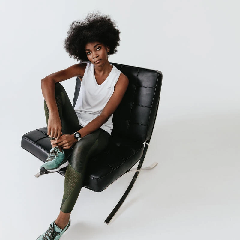 Legging long running respirant femme - Dry+ Feel kaki