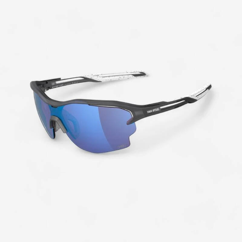 LUNETTES de SPORT ADULTE RUNPERF 2 CAT3 HD BLANC/BLEU
