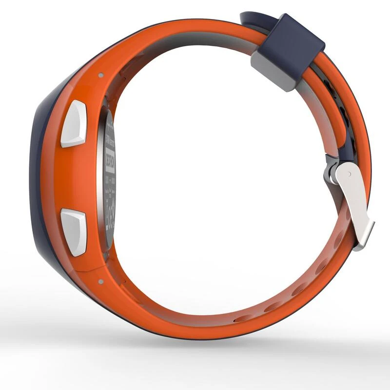 Montre chronomètre de course à pied W200 M bleu et orange