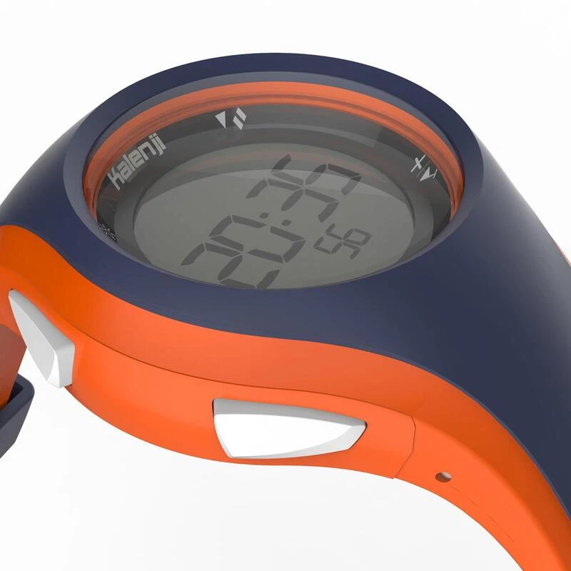 Montre chronomètre de course à pied W200 M bleu et orange