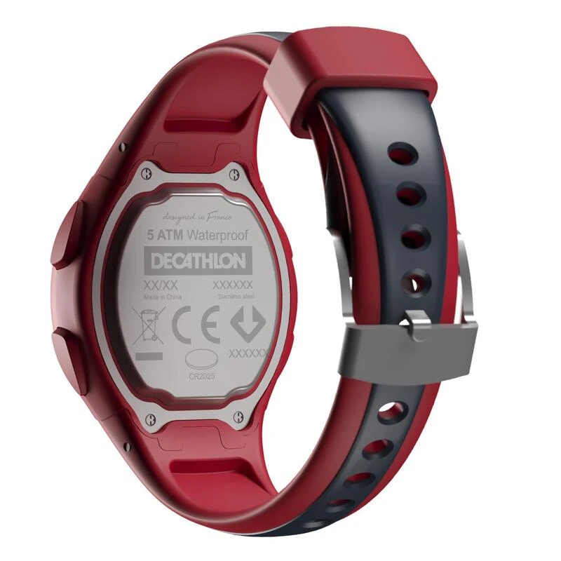 Montre chronomètre de course à pied W200 S rouge et bleu