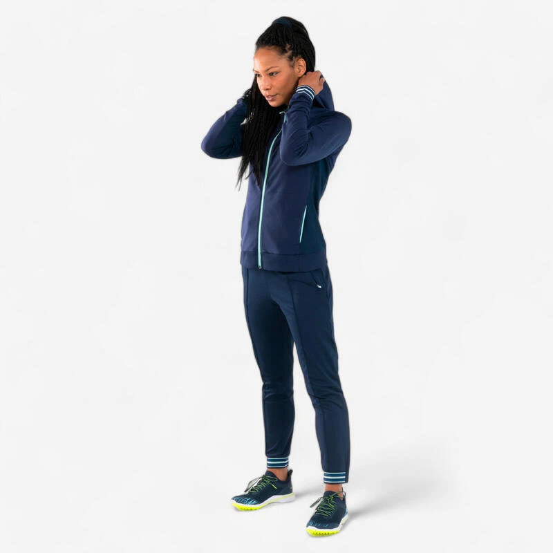 PANTALON D'ATHLETISME ZIPPĂ FEMME BLEUE MARINE & CIEL