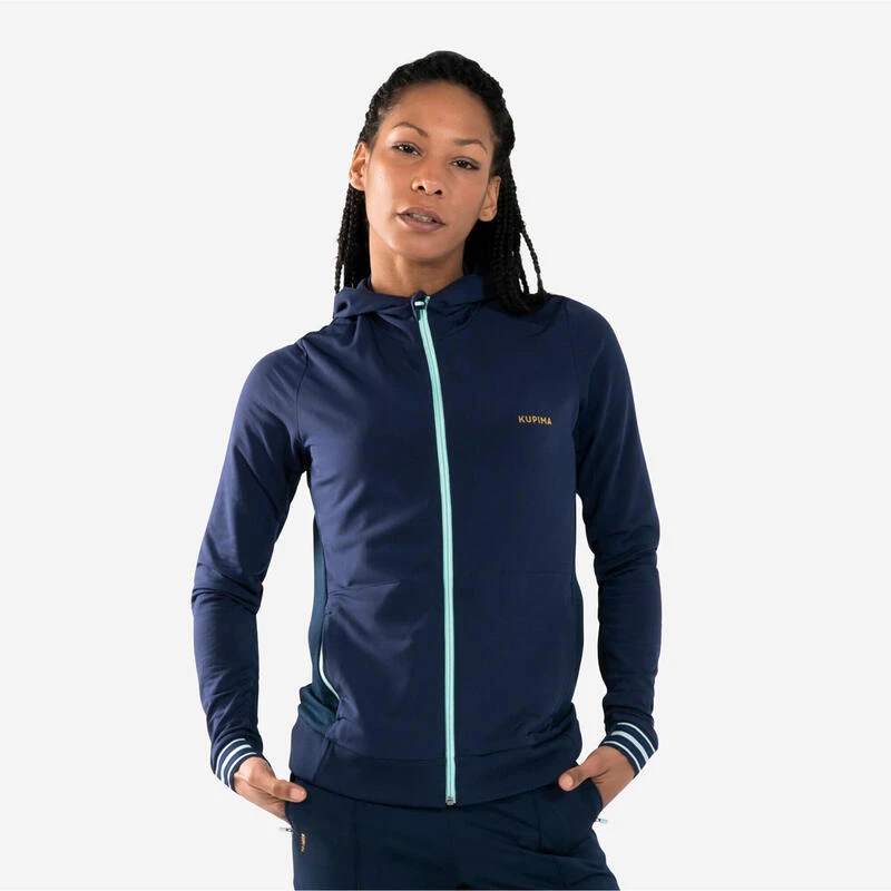 PANTALON D'ATHLETISME ZIPPĂ FEMME BLEUE MARINE & CIEL