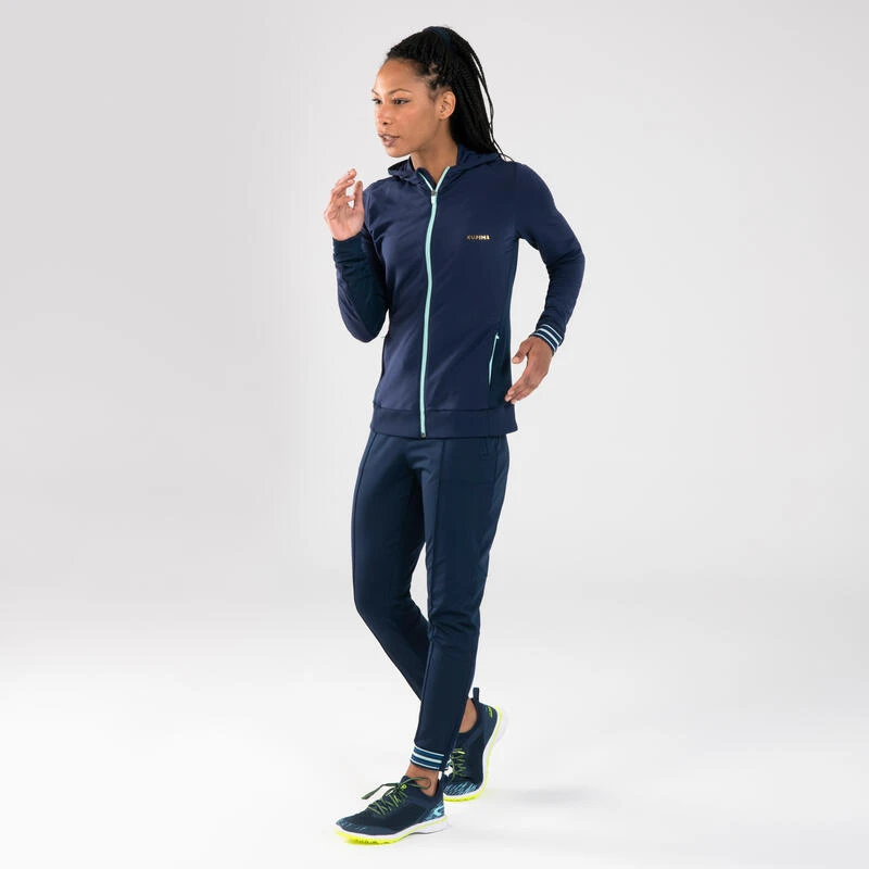 PANTALON D'ATHLETISME ZIPPĂ FEMME BLEUE MARINE & CIEL