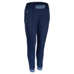 Kalenji PANTALON D'ATHLETISME ZIPPÉ FEMME BLEUE MARINE & CIEL