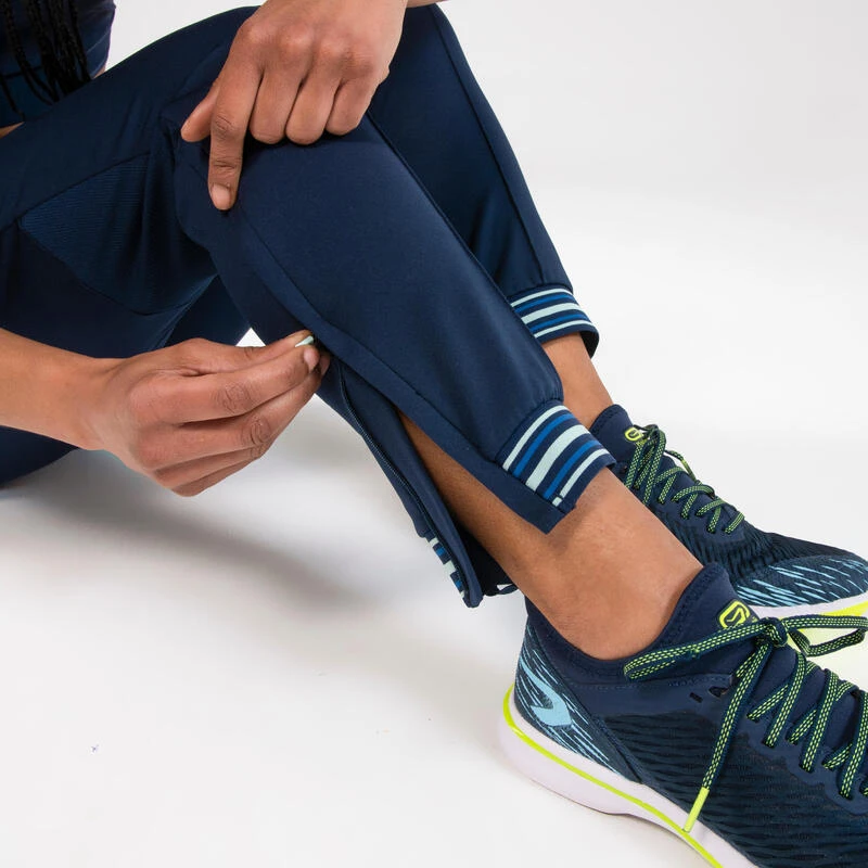PANTALON D'ATHLETISME ZIPPĂ FEMME BLEUE MARINE & CIEL