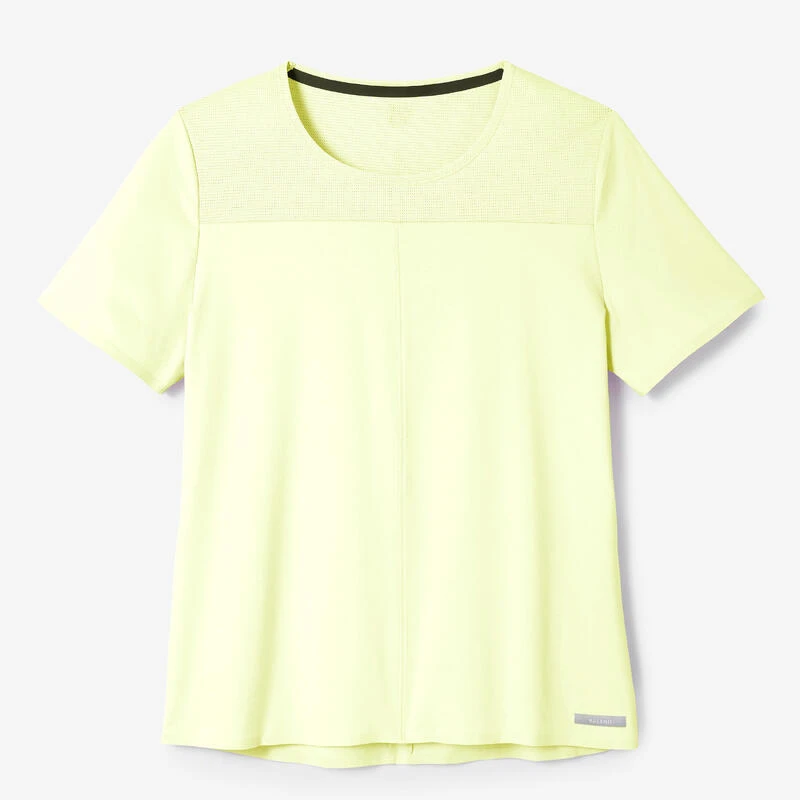 T-shirt respirant running femme - Dry+ Breath jaune fluo