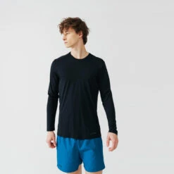 Kalenji T-shirt Running Manches Longues Respirant Homme - Sun Protect Noir
