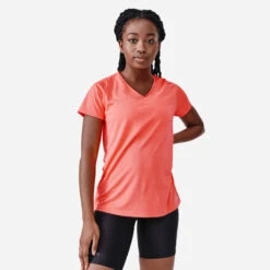 Kalenji T-shirt Manches Courtes Running Respirant Femme - Dry Corail