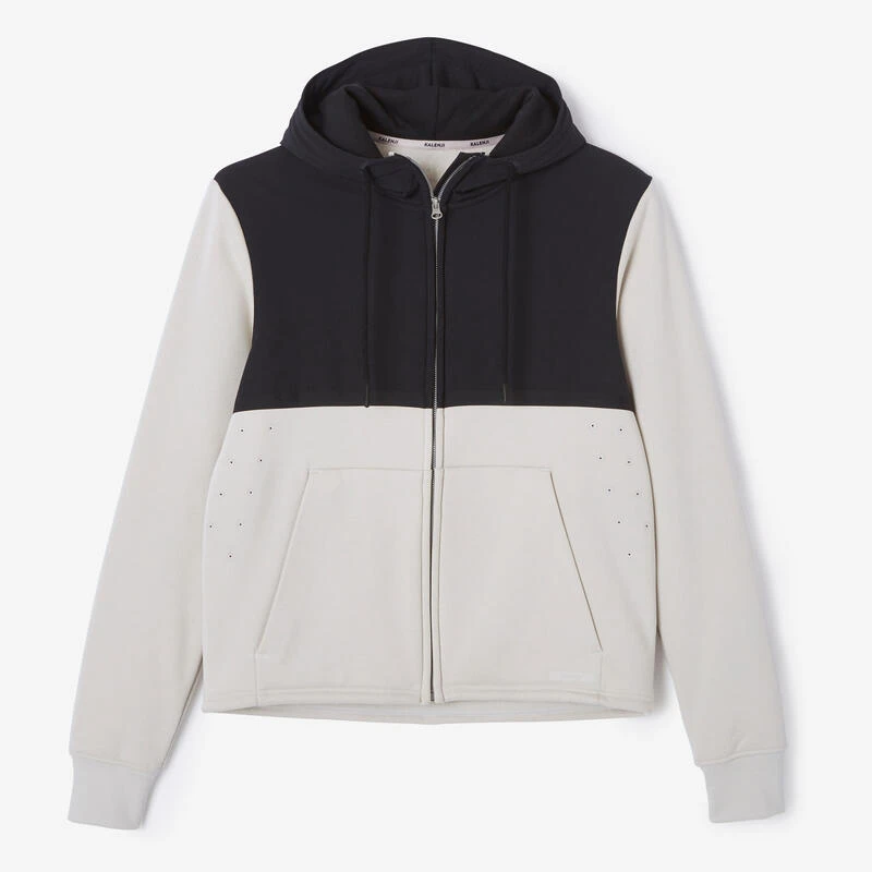 VESTE A CAPUCHE DE RUNNING HOMME KALENJI WARM + BEIGE FICELLE
