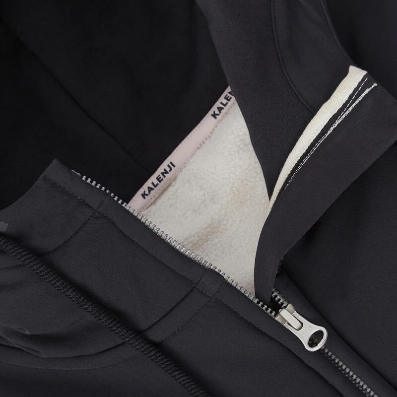 VESTE A CAPUCHE DE RUNNING HOMME KALENJI WARM + BEIGE FICELLE