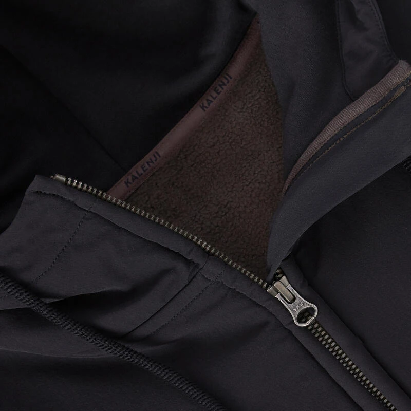 VESTE A CAPUCHE DE RUNNING HOMME KALENJI WARM + KAKI FONCĂ