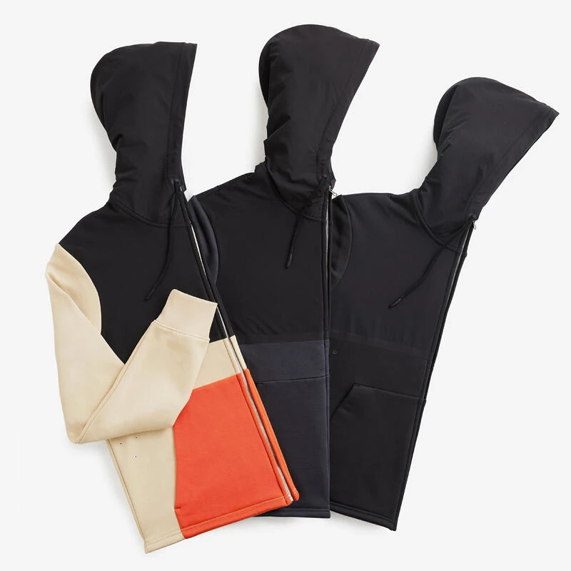 VESTE A CAPUCHE DE RUNNING HOMME KALENJI WARM + KAKI FONCĂ