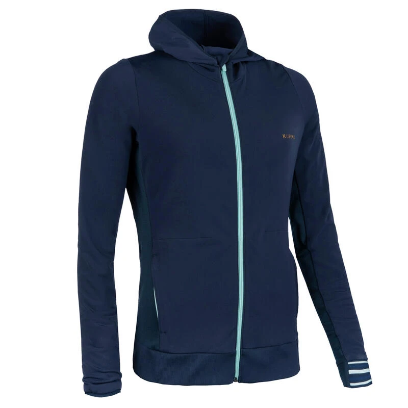 VESTE D'ATHLĂTISME FEMME WARM BLEUE MARINE & BLEU CIEL