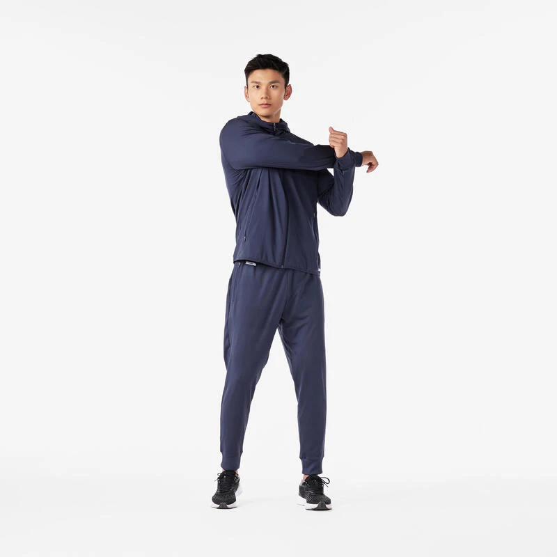 VESTE MANCHES LONGUES RUN 100 HOMME WARM BLEUE